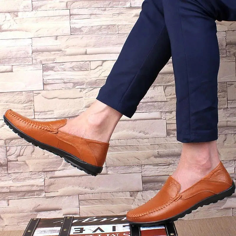 Zapatos masculinos de couro
 marca de luxo casual